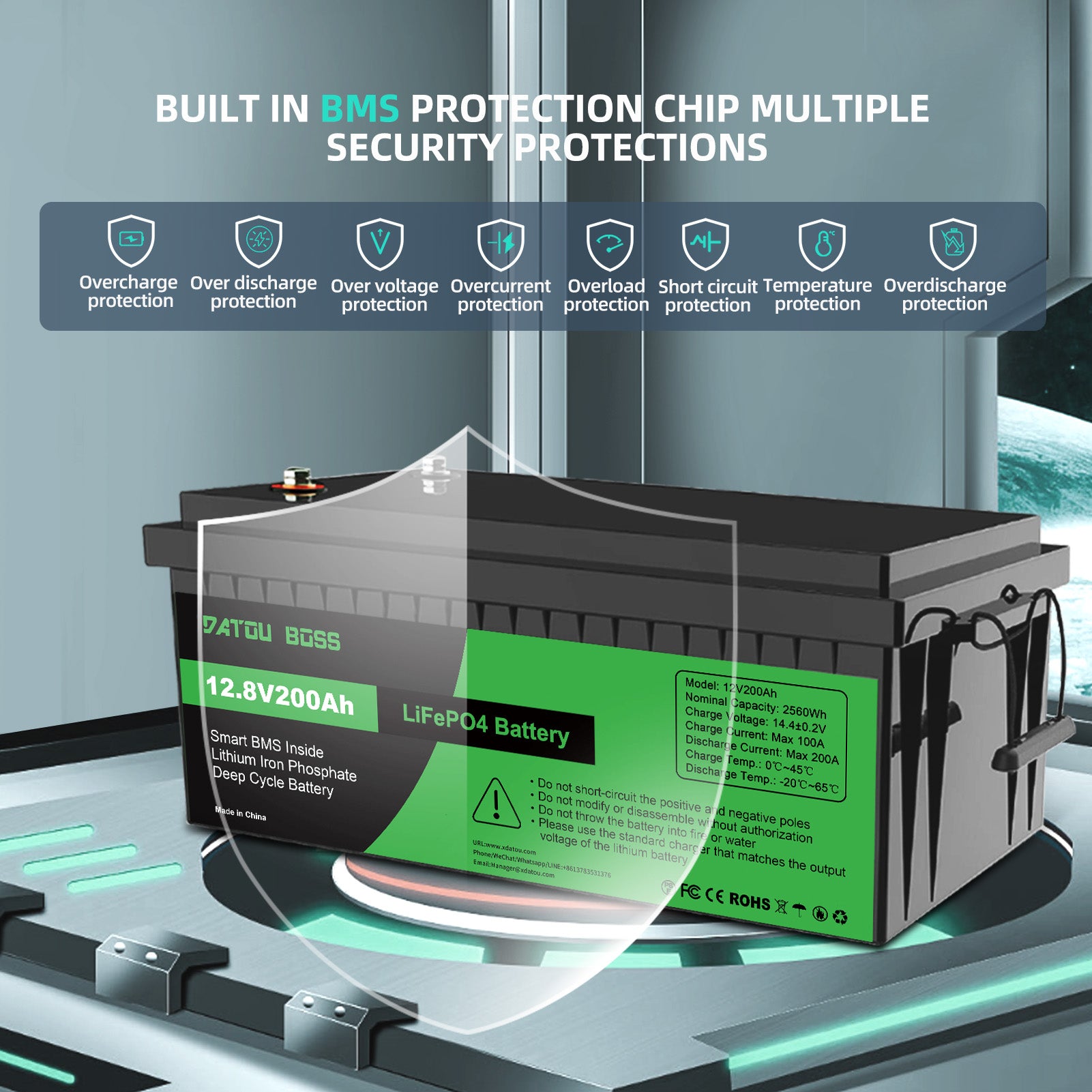 DATOUBOSS Rechargeable Lifepo4 Batteries Voltage Converters Inverter