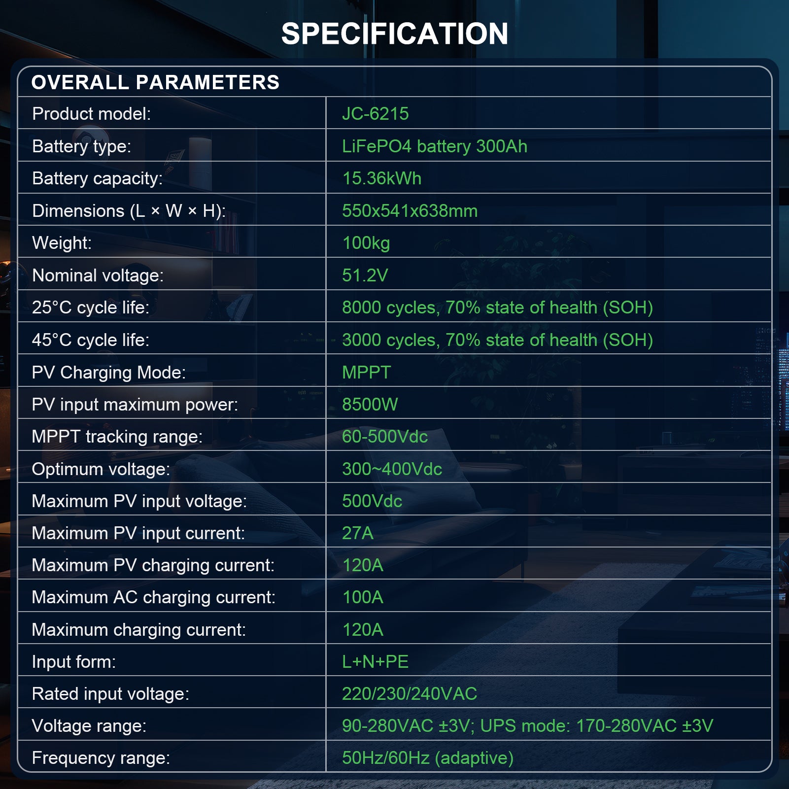 DATOUBOSS 48V 6200W Hybrid Inverter + 300Ah LiFePO4 Battery Portable Power Supply with LCD Touch Screen, Detachable, and Wheels, suitable for large-capacity solar energy storage systems/RVs/home energy storage systems