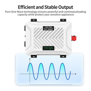 DATOUBOSS 3500W Pure Sine Wave Inverter, 24V to 230V AC Voltage Converter, Peak Power 7000W