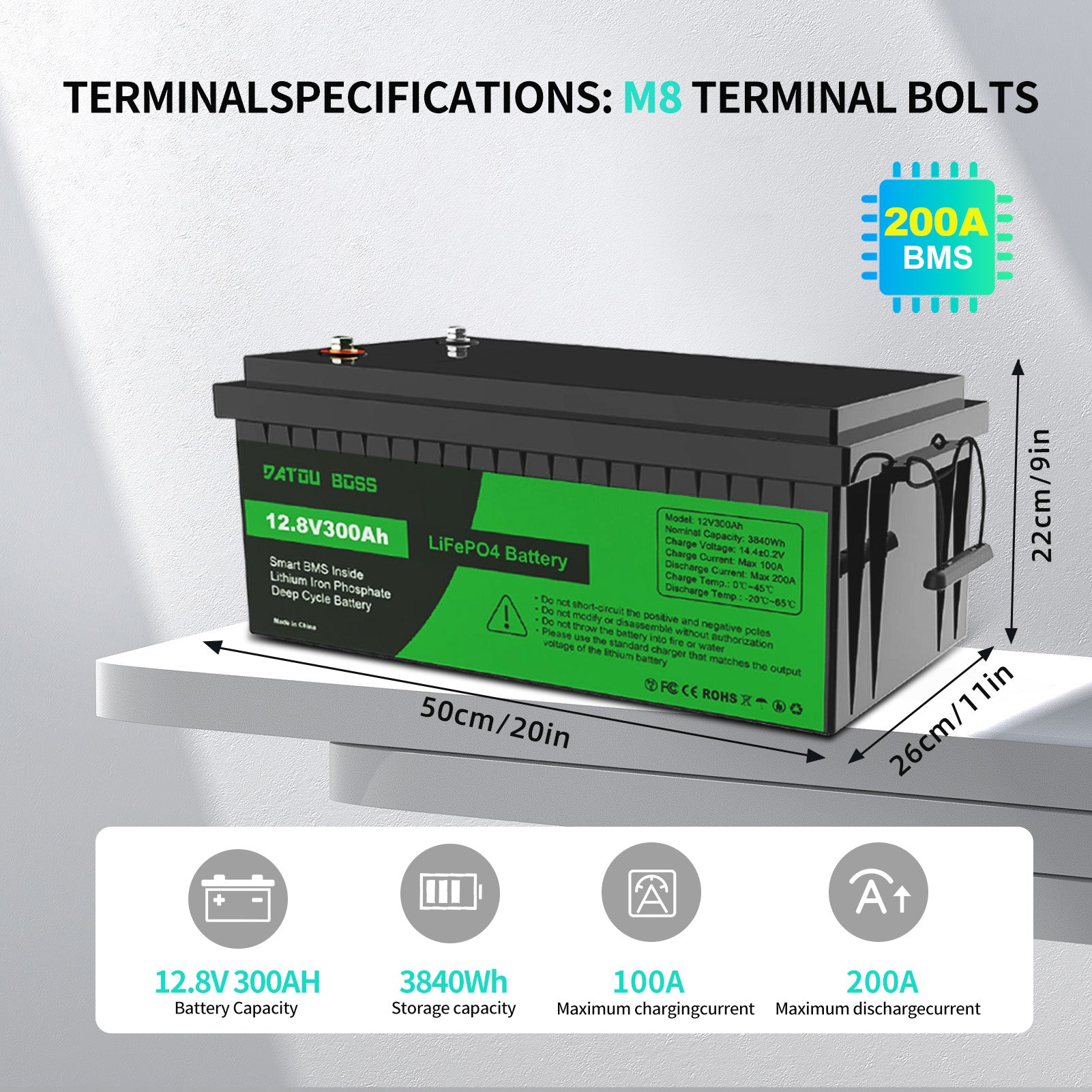 DATOUBOSS Rechargeable Lifepo4 Batteries Voltage Converters Inverter