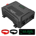 DATOUBOSS Universal Double Voltage Converter 2000W Pure Sine Wave Inverter, 12V/24V to 230V AC Voltage Converter, Peak Power 4000W Peak Power, with Intelligent Detection System & LCD Display & 2 EU Socket