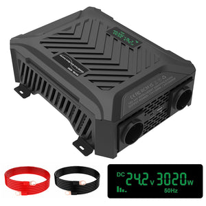 DATOUBOSS Universal Double Voltage Converter 1500W/3000W Pure Sine Wave Inverter, 12V/24V to 230V AC Voltage Converter, Peak Power 3000W/6000W Peak Power, with Intelligent Detection System & LCD Display & 2 EU Socket - DATOUBOSS Rechargeable Lifepo4 Batteries Voltage Converters InverterSP-DT-TY-PSW6000W-A-UK